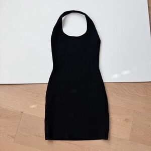Aritiza Black Halter Top Dress MediumMinimalist Basic Babaton Bodycon